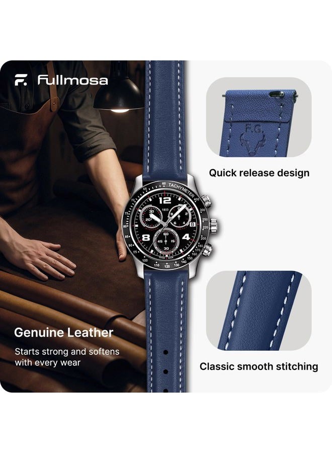 Fullmosa Watch Band, Quick Release Leather Watch Strap for Men Women, Replacement Bands Width 12mm 14mm 16mm 18mm 19mm 20mm 21mm 22mm 24mm - Image 4